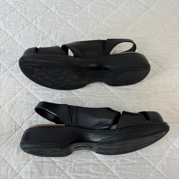 Dansko Black Leather Fisherman Sandals Slingback Platform Clogs Portugal Size 9 - Picture 6 of 10
